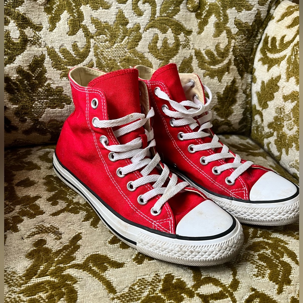 Red Hightop Converse Sneakers